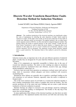 Discrete Wavelet Transform Based Rotor Faults Detection Method