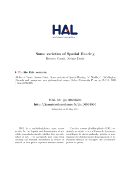 Some varieties of Spatial Hearing - Hal-SHS