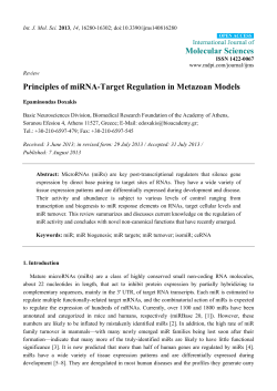 Principles of miRNA-Target Regulation in Metazoan Models