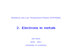 2. Electrons in metals - Particle Physics