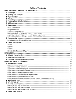 Table of Contents - Saint Mary`s University