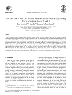 Into and out of the Last Glacial Maximum: sea