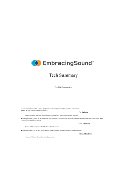 Tech Summary - Embracing Sound