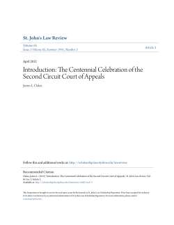 The Centennial Celebration of the Second Circuit Court of Appeals