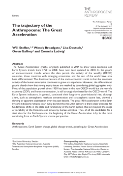 The trajectory of the Anthropocene: The Great Acceleration