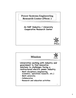 Electric Service Reliability - Power Systems Engineering Research