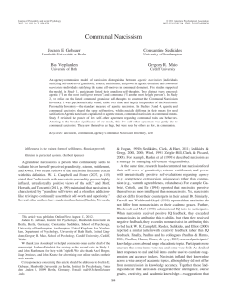 Communal Narcissism - University of Southampton