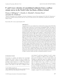 P- and S-wave velocities of consolidated sediments from a seafloor