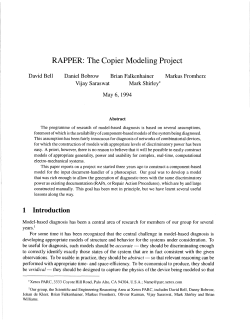 RAPPER: The Copier Modeling Project