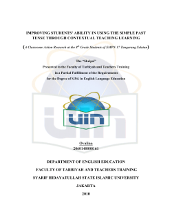 IMPROVING STUDENTS` ABILITY IN USING THE SIMPLE PAST