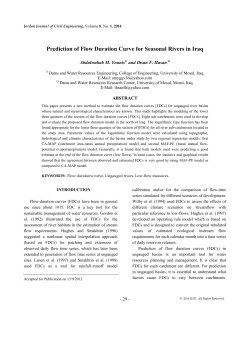 Prediction of Flow Duration Curve for Seasonal Rivers in Iraq