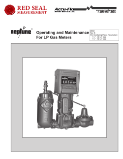 Operating and Maintenance For LP Gas Meters - Accu