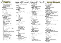 Antoine Complete Song List.cdr