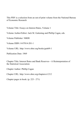 Interest Rates and Bank Reserves