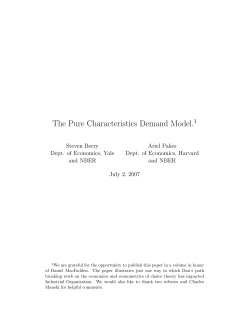 The Pure Characteristics Demand Model.