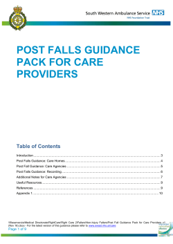 post falls guidance pack for care providers