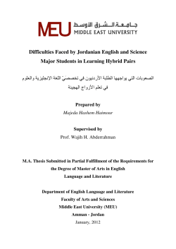 Difficulties Faced by Jordanian English and Science Major Students