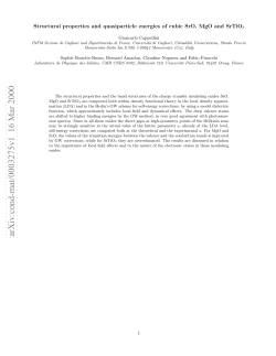 Structural properties and quasiparticule energies of cubic SrO, MgO