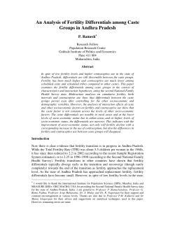 An Analysis of Fertility Differentials among Caste Groups in Andhra