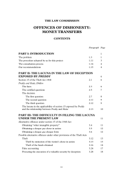 offences of dishonesty: money transfers