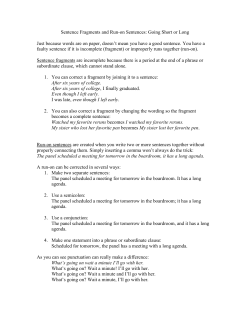 Fragments and run-ons