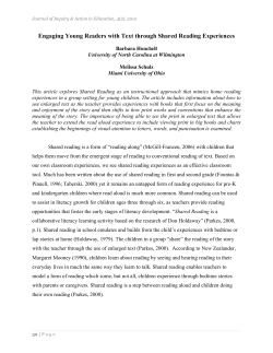 Engaging the Youngest Readers with Shared Reading Experiences