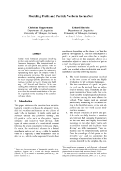Modeling Prefix and Particle Verbs in GermaNet