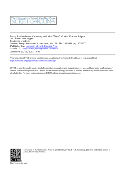 Mary Rowlandson`s Captivity and the "Place" of the