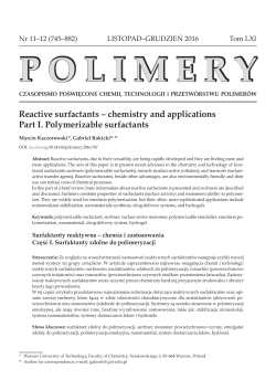 Reactive surfactants - Industrial Chemistry Research Institute
