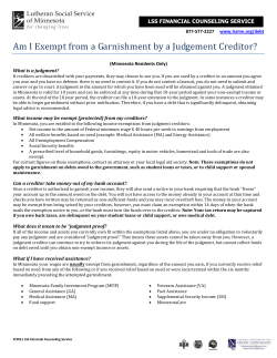 Am I Exempt from a Garnishment by a Judgement Creditor?