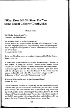 "What Does DIANA Stand For?"- Some Recent Celebrity Death Jokes