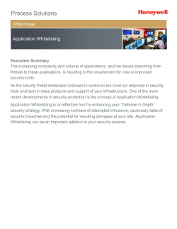 Application Whitelisting - Honeywell Process Solutions