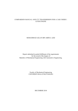 COMPARISON MANUAL AND CVT TRANSMISSION FOR A CAR