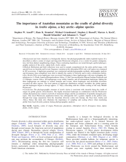 The importance of Anatolian mountains as the cradle of global