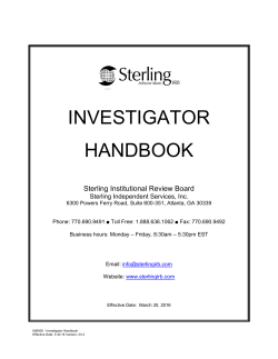 Investigator Handbook