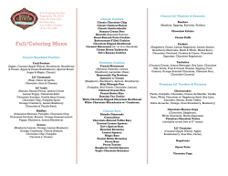 Full/Catering Menu - Bella Christies Sweet Boutique