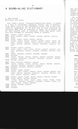 A Sound-Alike Dictionary - Digital Commons @ Butler University