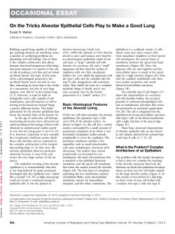 On the Tricks Alveolar Epithelial Cells Play to Make a Good Lung