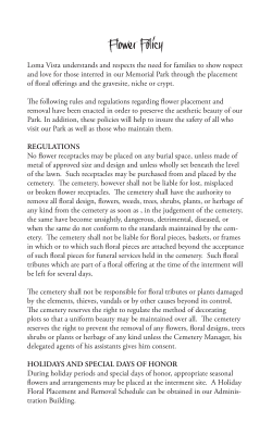 Flower Policy - lomavistamemorialpark.com