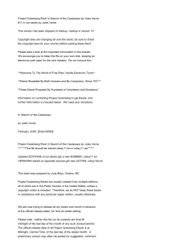 Project Gutenberg Etext In Search of the Castaways by Jules Verne