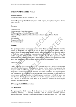 Earth`s Magnetic Field