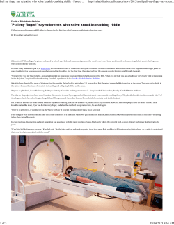 Pull my finger say scientists who solve knuckle