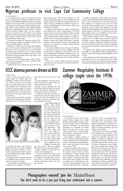 CCCC alumna pursues dream at BSU Zammer Hospitality