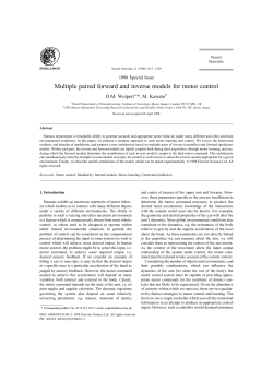 Multiple paired forward and inverse models for motor