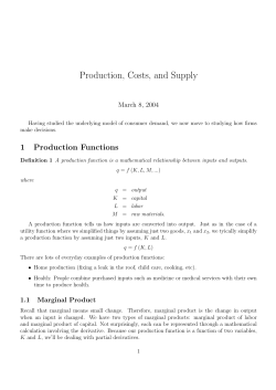 Production, Costs, and Supply