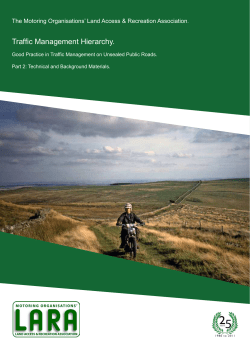 Traffic Management Hierarchy. - North York Moors National Park