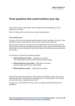 Three questions that could transform your day