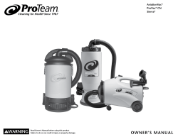 owner`s manual - ProTeam