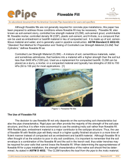 Flowable Fill - American Concrete Pipe Association