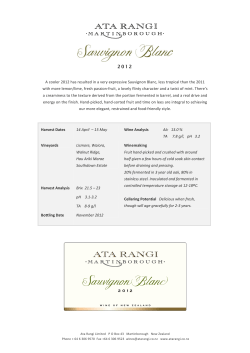 A cooler 2012 has resulted in a very expressive Sauvignon Blanc